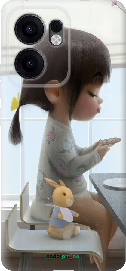 Силіконовий чехол Мила дівчинка з зайчиком для Oppo Reno13 F 5G / Reno13 F 4G - 4039u-3955 изображение 