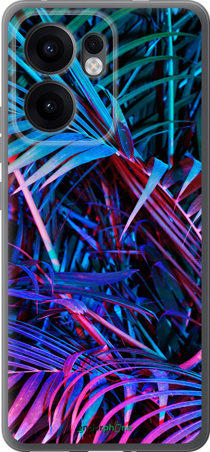 Силиконовый чехол Папоротник под ультрафиолетом для Oppo Reno13 F 5G / Reno13 F 4G - 4069u-3955 изображение 