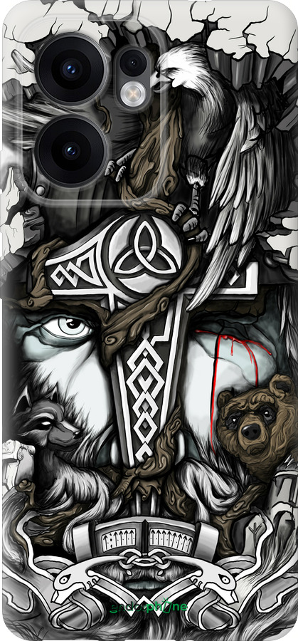 Силиконовый чехол Тату Викинг для Oppo Reno13 F 5G / Reno13 F 4G - 4098u-3955 изображение 