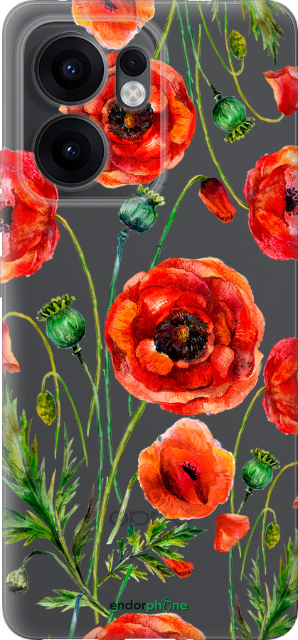 Силіконовий чехол Намальовані маки для Oppo Reno13 F 5G / Reno13 F 4G - 4278u-3955 изображение 