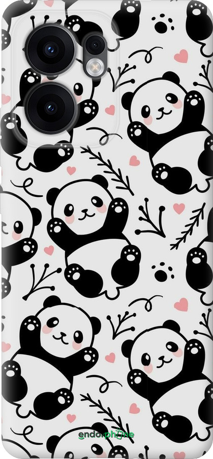 Силиконовый чехол Панды для Oppo Reno13 F 5G / Reno13 F 4G - 4318u-3955 изображение 