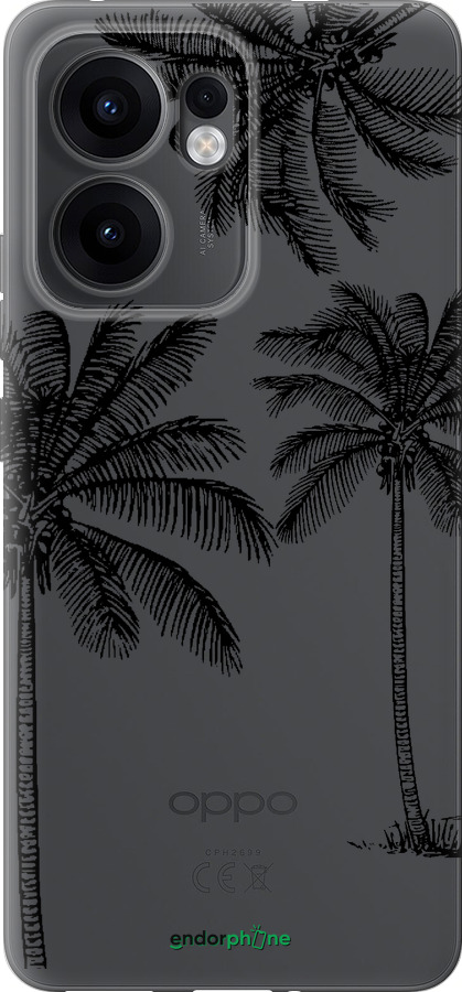 Силиконовый чехол Пальмы1 для Oppo Reno13 F 5G / Reno13 F 4G - 4634u-3955 изображение 