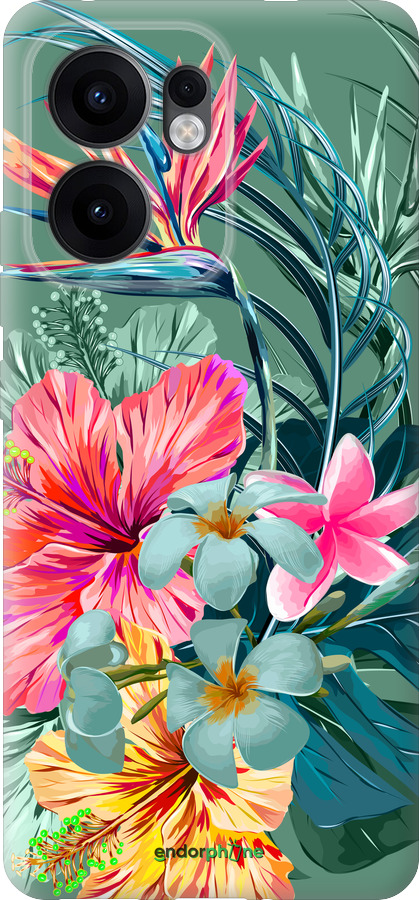 Силіконовий чехол Тропічні квіти v1 для Oppo Reno13 F 5G / Reno13 F 4G - 4667u-3955 изображение 