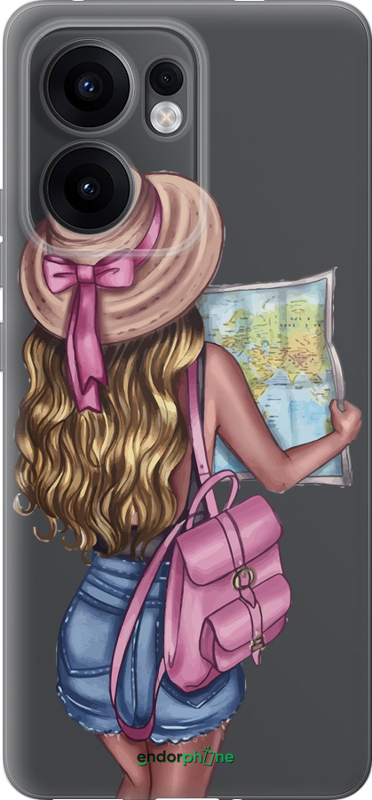 Силіконовий чехол Дівчина з картою для Oppo Reno13 F 5G / Reno13 F 4G - 4704u-3955 изображение 