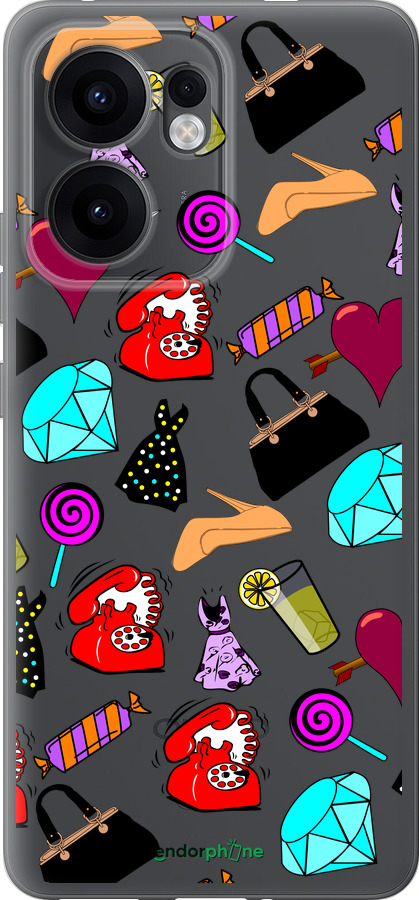 Силиконовый чехол stickers для Oppo Reno13 F 5G / Reno13 F 4G - 4757u-3955 изображение 