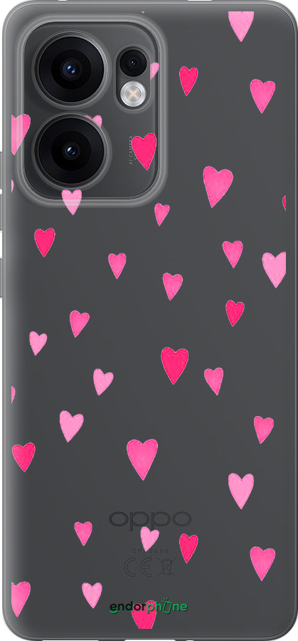 Силиконовый чехол Сердечки 2 для Oppo Reno13 F 5G / Reno13 F 4G - 4763u-3955 изображение 