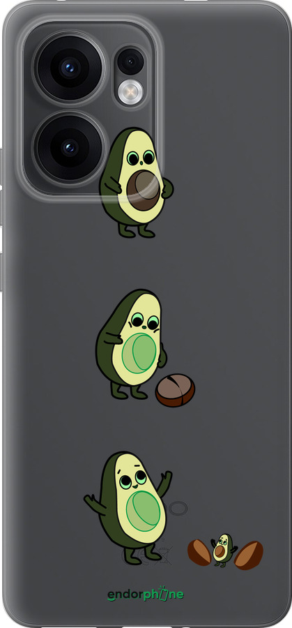 Силиконовый чехол Авокадо 1 для Oppo Reno13 F 5G / Reno13 F 4G - 4857u-3955 изображение 