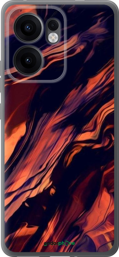 Силіконовий чехол Чорно-помаранчева абстракція для Oppo Reno13 F 5G / Reno13 F 4G - 5340u-3955 изображение 