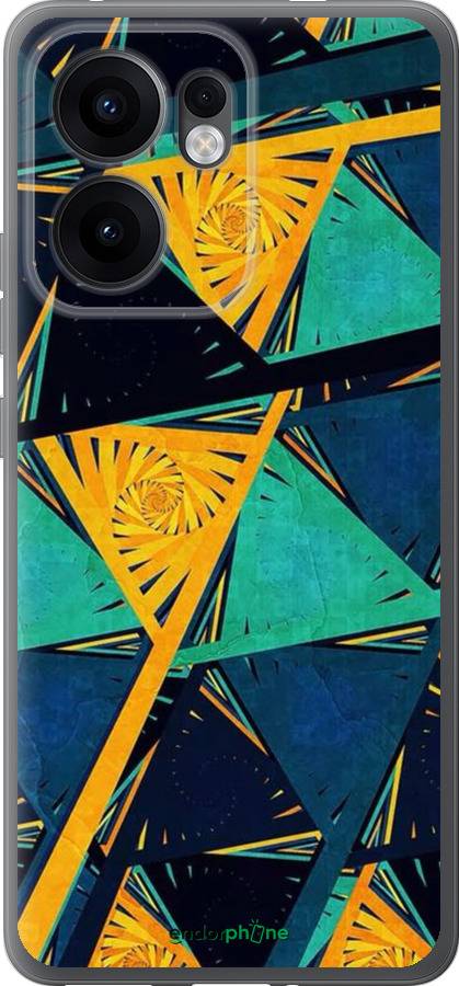 Силиконовый чехол Арт, абстракция, желтый, синий для Oppo Reno13 F 5G / Reno13 F 4G - 5382u-3955 изображение 