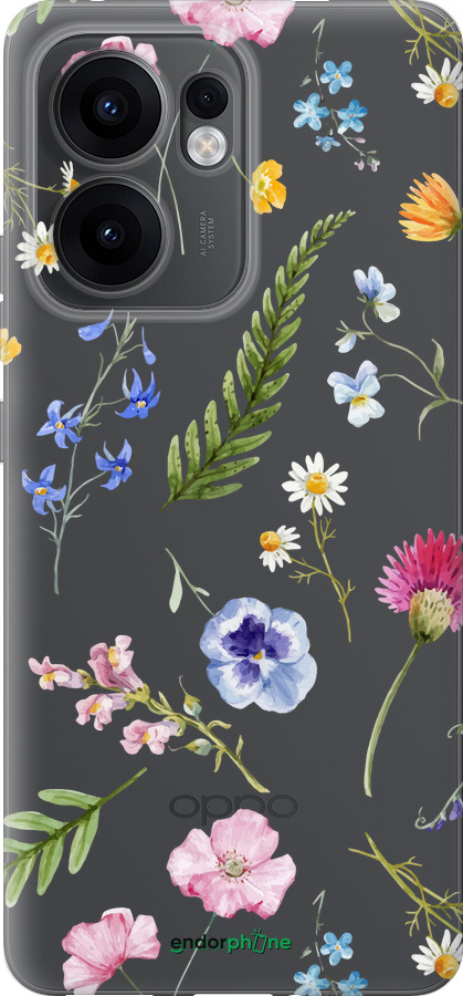 Силиконовый чехол Цветочный фон v2 для Oppo Reno13 F 5G / Reno13 F 4G - 5472u-3955 изображение 