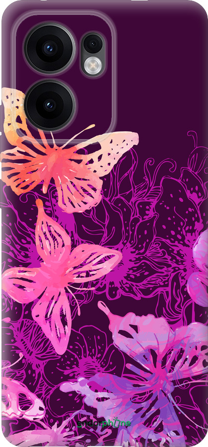 Силиконовый чехол Бабочки v2 для Oppo Reno13 F 5G / Reno13 F 4G - 5475u-3955 изображение 