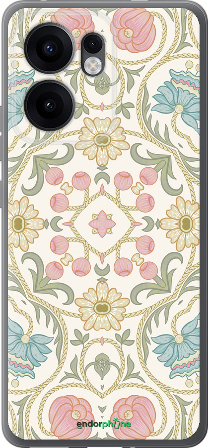 Силиконовый чехол Цветочный орнамент v2 для Oppo Reno13 F 5G / Reno13 F 4G - 5513u-3955 изображение 