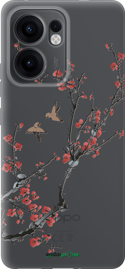 Силиконовый чехол Сакура v2 для Oppo Reno13 F 5G / Reno13 F 4G - 5538u-3955 изображение 