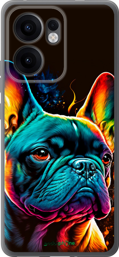 Силіконовий чехол Яскравий бульдог для Oppo Reno13 F 5G / Reno13 F 4G - 5547u-3955 изображение 