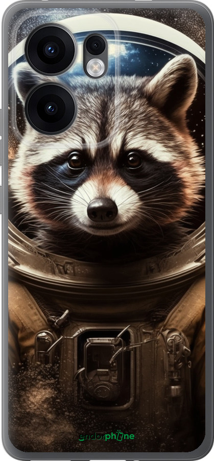 Силиконовый чехол Raccoon austronaut для Oppo Reno13 F 5G / Reno13 F 4G - 5581u-3955 изображение 
