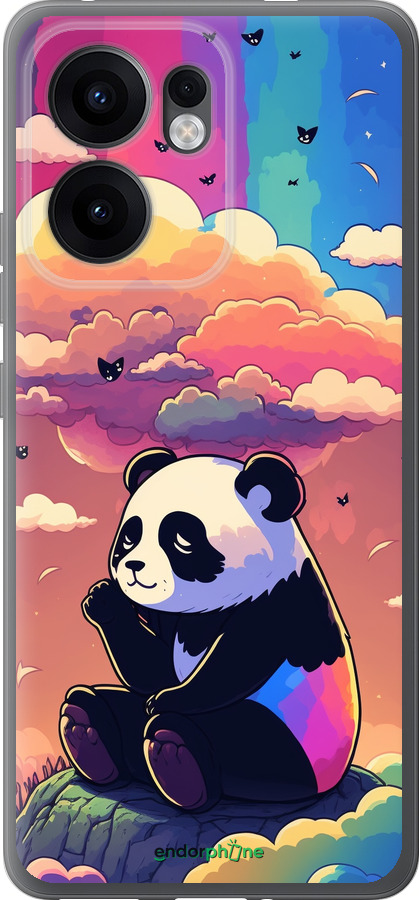 Силиконовый чехол Панда в облаках для Oppo Reno13 F 5G / Reno13 F 4G - 5585u-3955 изображение 