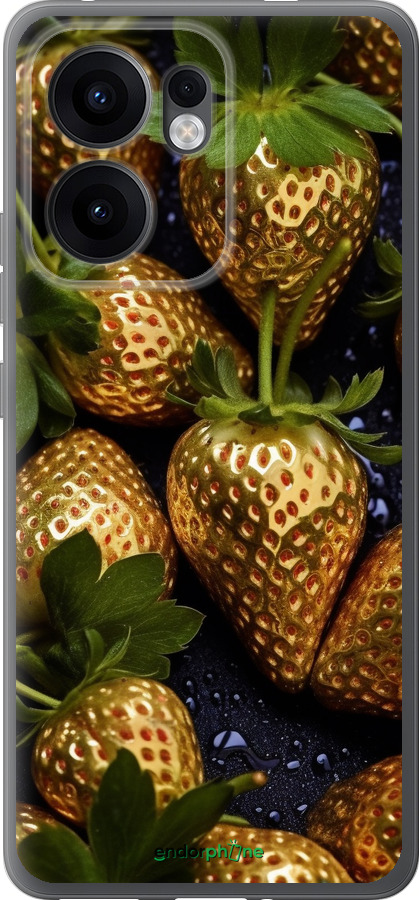 Силиконовый чехол Золотая клубника для Oppo Reno13 F 5G / Reno13 F 4G - 5637u-3955 изображение 