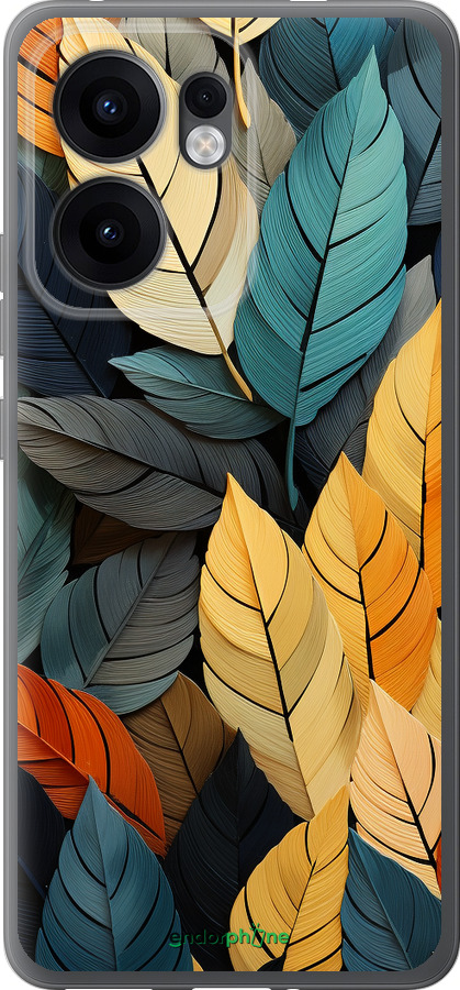 Силиконовый чехол Кольорове листя для Oppo Reno13 F 5G / Reno13 F 4G - 5644u-3955 изображение 