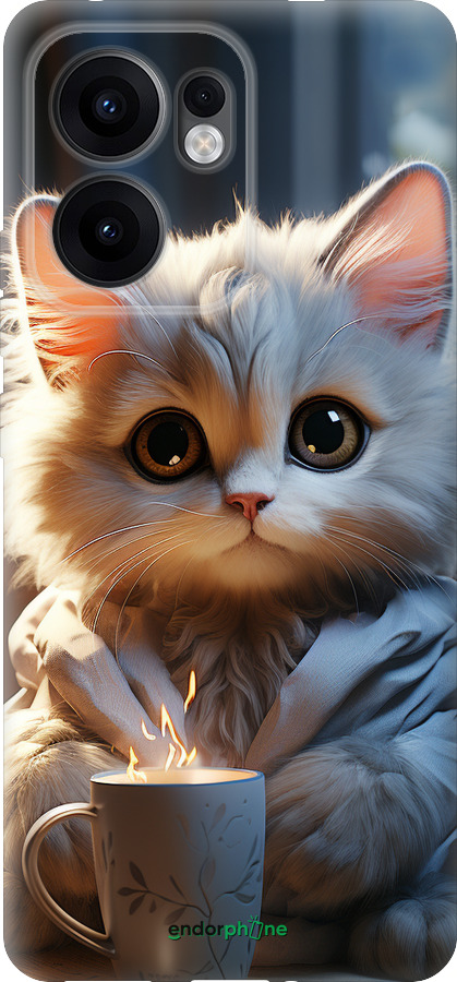 Силіконовий чехол Білий кіт для Oppo Reno13 F 5G / Reno13 F 4G - 5646u-3955 изображение 