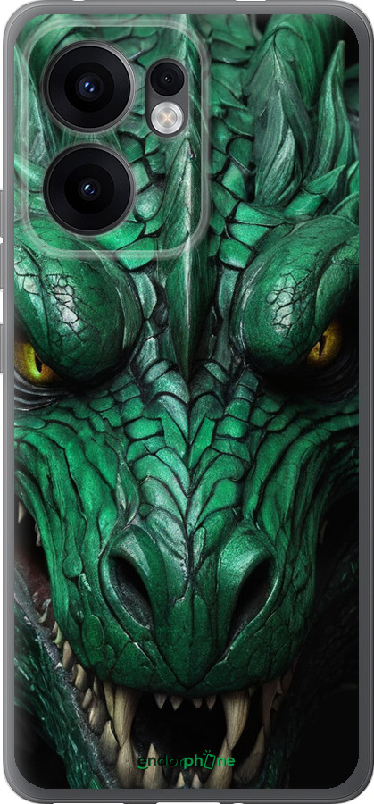 Силиконовый чехол Зелёный дракон v2 для Oppo Reno13 F 5G / Reno13 F 4G - 5817u-3955 изображение 