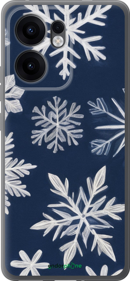 Силиконовый чехол Снежинки для Oppo Reno13 F 5G / Reno13 F 4G - 5821u-3955 изображение 
