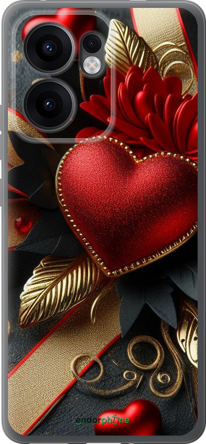 Силиконовый чехол Сердечки v2 для Oppo Reno13 F 5G / Reno13 F 4G - 5832u-3955 изображение 