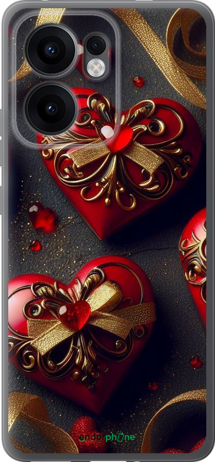 Силиконовый чехол Сердечки v4 для Oppo Reno13 F 5G / Reno13 F 4G - 5834u-3955 изображение 
