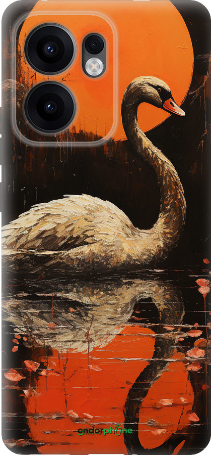 Силиконовый чехол Лебедь для Oppo Reno13 F 5G / Reno13 F 4G - 5964u-3955 изображение 