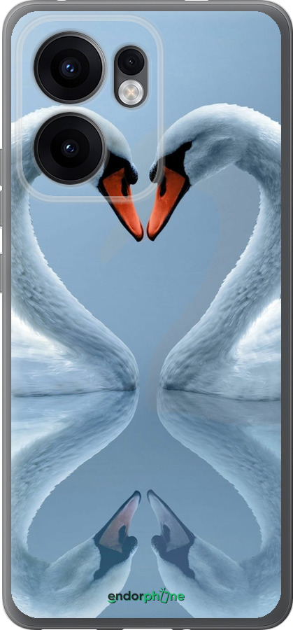 Силиконовый чехол Лебеди для Oppo Reno13 F 5G / Reno13 F 4G - 6007u-3955 изображение 