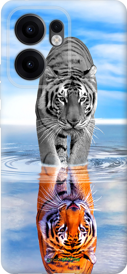 Силиконовый чехол Тигр для Oppo Reno13 F 5G / Reno13 F 4G - 6016u-3955 изображение 