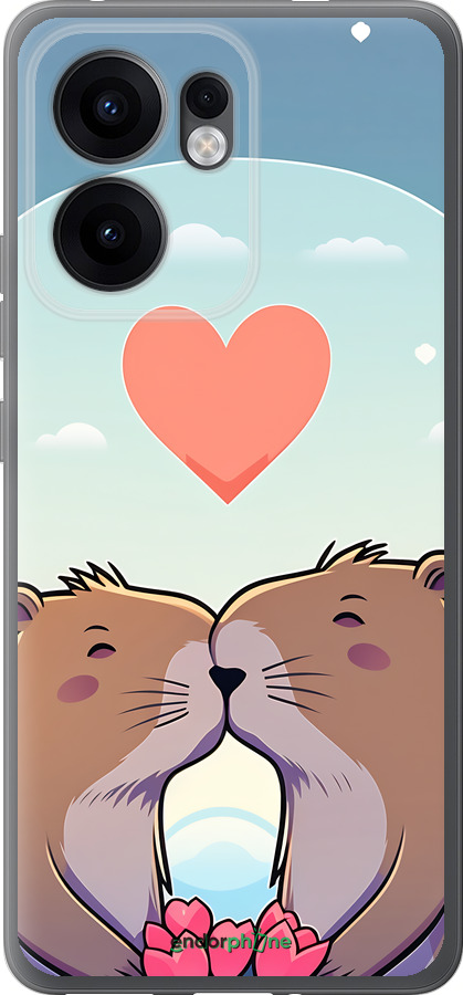 Силіконовий чехол Капібара кохання для Oppo Reno13 F 5G / Reno13 F 4G - 6027u-3955 изображение 