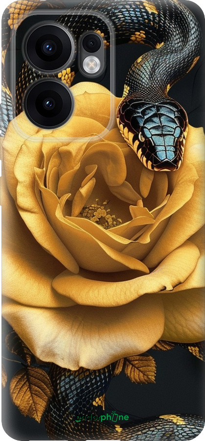 Силиконовый чехол Black snake and golden rose для Oppo Reno13 F 5G / Reno13 F 4G - 6068u-3955 изображение 