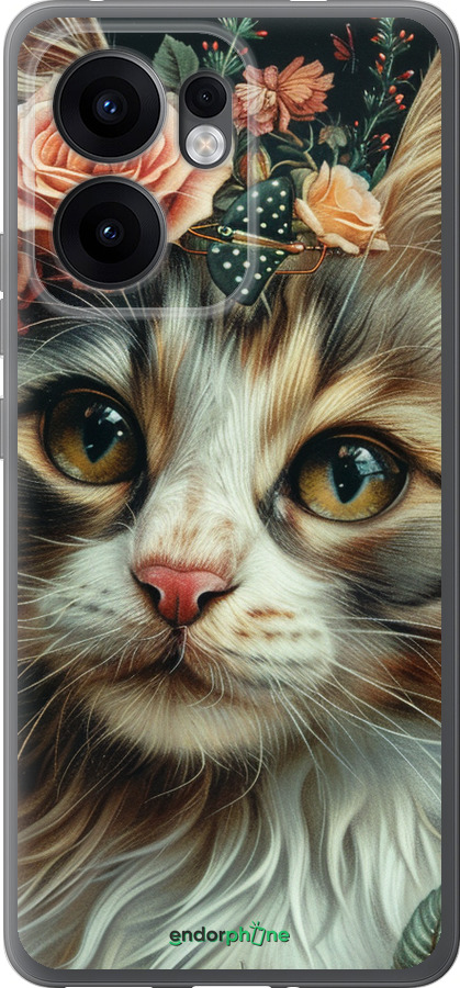 Силіконовий чехол Cats and flowers для Oppo Reno13 F 5G / Reno13 F 4G - 6069u-3955 изображение 