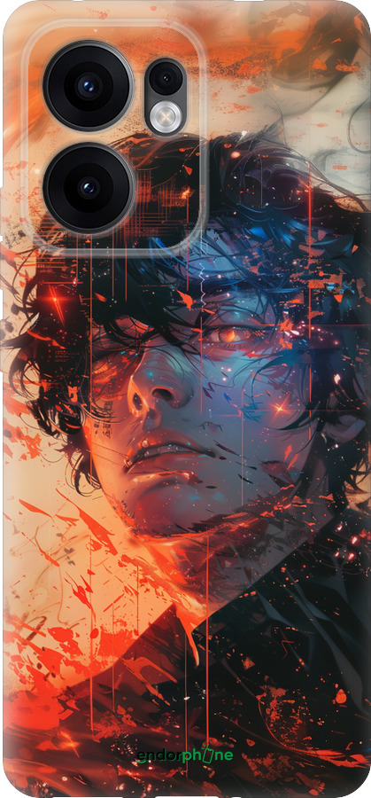 Силиконовый чехол Лицо в пламени для Oppo Reno13 F 5G / Reno13 F 4G - 6127u-3955 изображение 