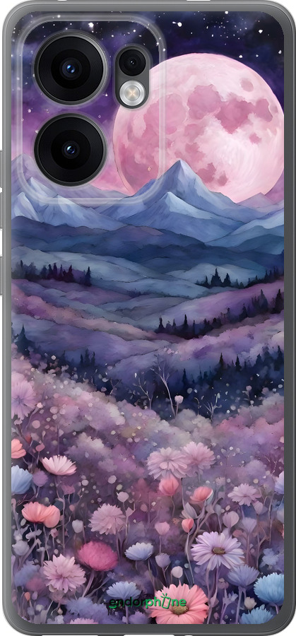 Силиконовый чехол Ночь луна арт для Oppo Reno13 F 5G / Reno13 F 4G - 6319u-3955 изображение 