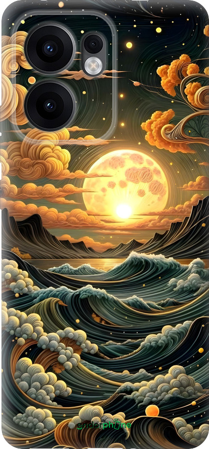 Силіконовий чехол Арт волны для Oppo Reno13 F 5G / Reno13 F 4G - 6332u-3955 изображение 