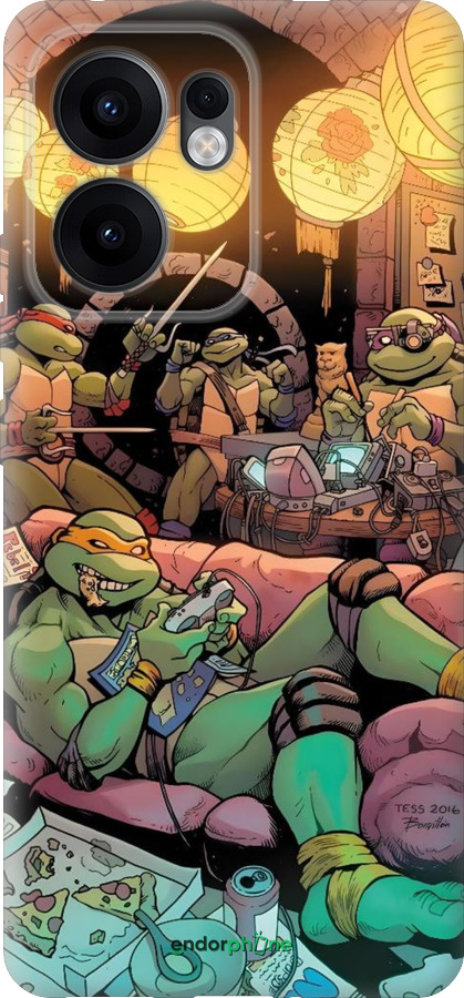 Силиконовый чехол Черепашки нинзя для Oppo Reno13 F 5G / Reno13 F 4G - 6346u-3955 изображение 