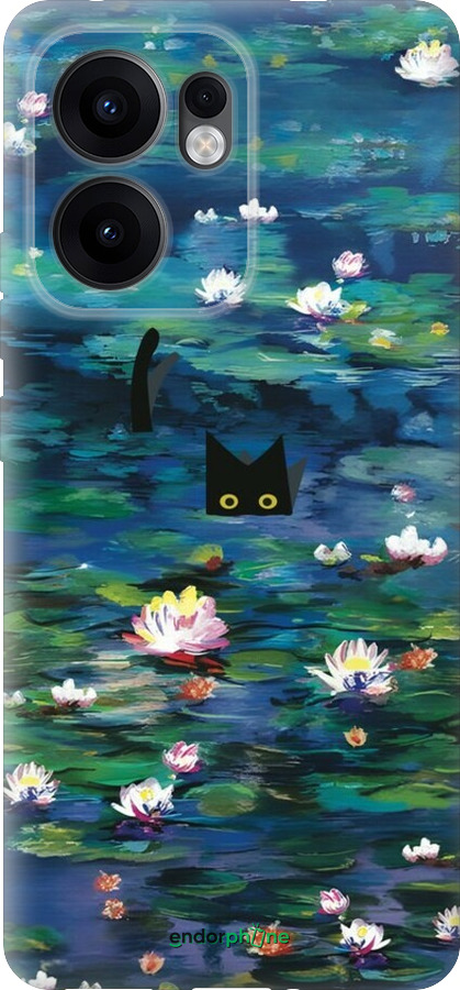 Силіконовий чехол Чохол із зображенням водяних лілій Моне та кішок для Oppo Reno13 F 5G / Reno13 F 4G - 6399u-3955 изображение 