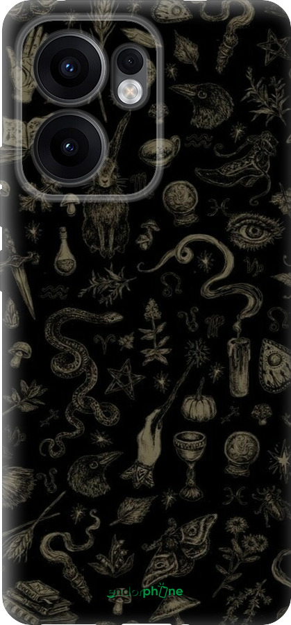 Силиконовый чехол Мистический коллаж с травами и магическими символами для Oppo Reno13 F 5G / Reno13 F 4G - 6428u-3955 изображение 