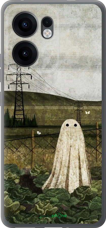 Силиконовый чехол Иллюстрация призрак в капусте для Oppo Reno13 F 5G / Reno13 F 4G - 6440u-3955 изображение 
