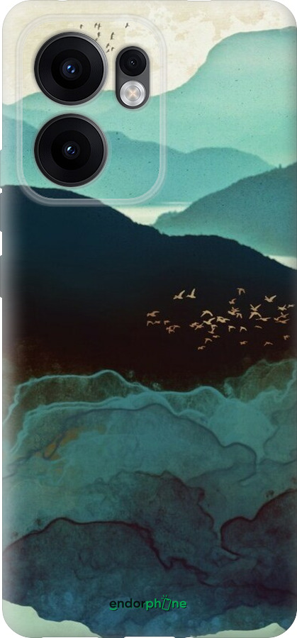 Силіконовий чехол Із зображенням гір Індіго для Oppo Reno13 F 5G / Reno13 F 4G - 6484u-3955 изображение 