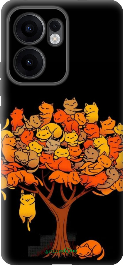 Силиконовый чехол Дерево и котики для Oppo Reno13 F 5G / Reno13 F 4G - 6516u-3955 изображение 