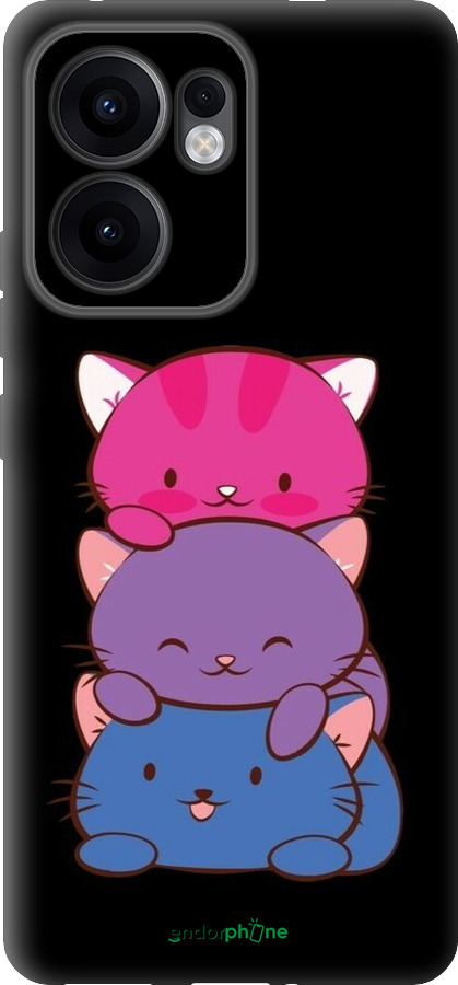 Силиконовый чехол Милые кошки для Oppo Reno13 F 5G / Reno13 F 4G - 6518u-3955 изображение 