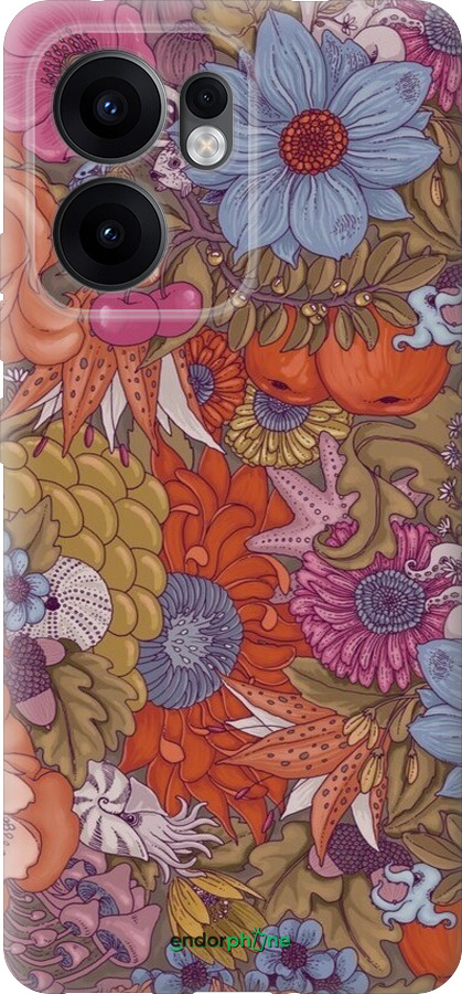 Силиконовый чехол Абстрактные цветы для Oppo Reno13 F 5G / Reno13 F 4G - 6526u-3955 изображение 