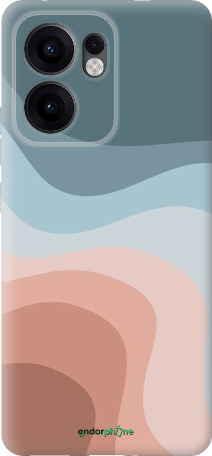 Силиконовый чехол С синими и розовыми волнами в стиле ретро для Oppo Reno13 F 5G / Reno13 F 4G - 6532u-3955 изображение 