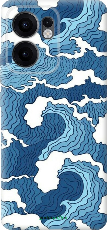 Силіконовий чехол Абстрактний малюнок морських хвиль для Oppo Reno13 F 5G / Reno13 F 4G - 6538u-3955 изображение 