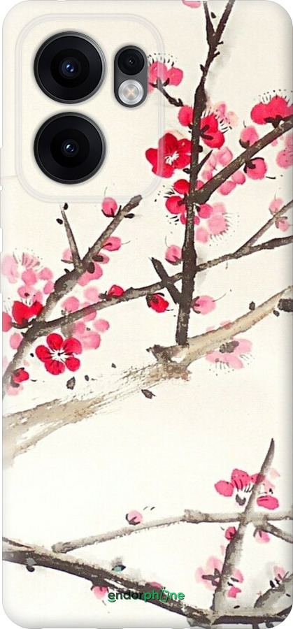 Силиконовый чехол Принт с изображением цветения сакуры для Oppo Reno13 F 5G / Reno13 F 4G - 6545u-3955 изображение 