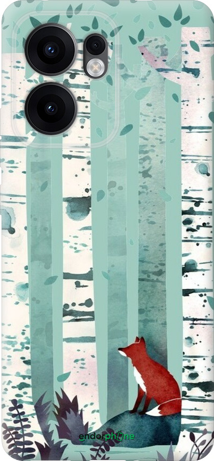 Силиконовый чехол Лис в зелёном лесу для Oppo Reno13 F 5G / Reno13 F 4G - 6547u-3955 изображение 