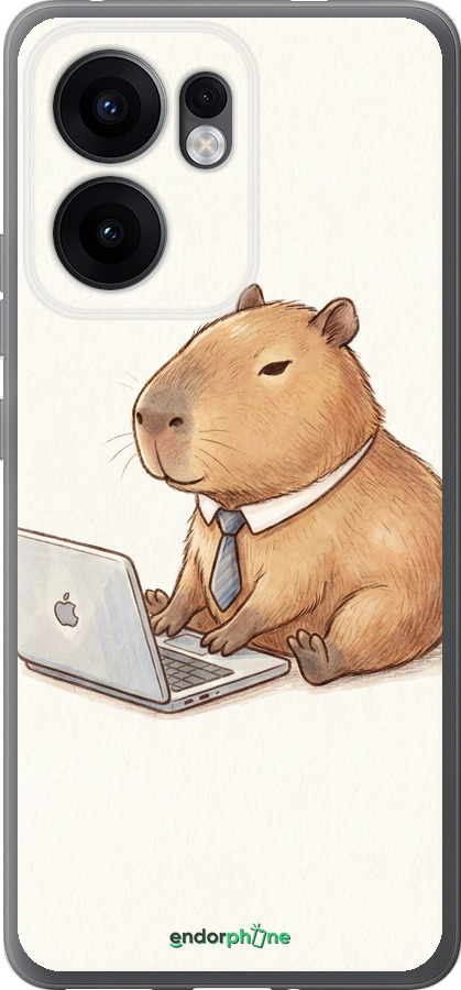 Силіконовий чехол Funny Capybara CEO Working для Oppo Reno13 F 5G / Reno13 F 4G - 6777u-3955 изображение 