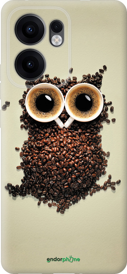 Силиконовый чехол Сова из кофе для Oppo Reno13 F 5G / Reno13 F 4G - 777u-3955 изображение 